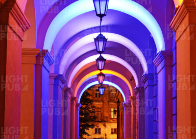 Eclairage architectural LED ville rue place publique